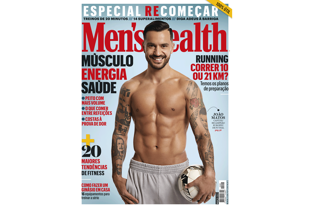 João Matos, campeão de Futsal, é capa da Men's Health